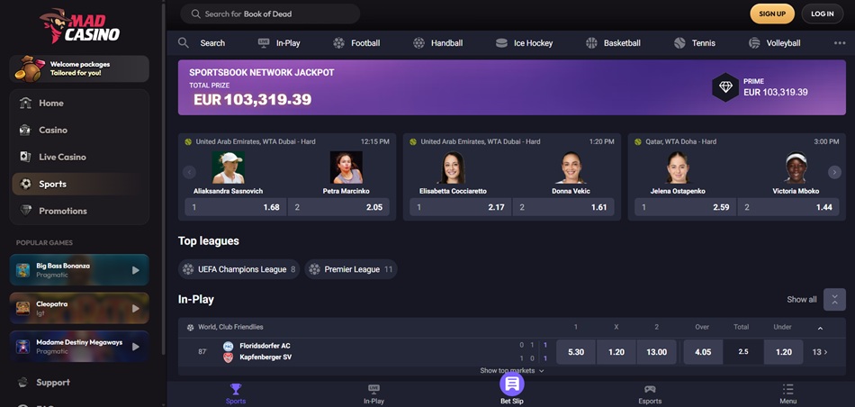 Mad Casino sportsbook